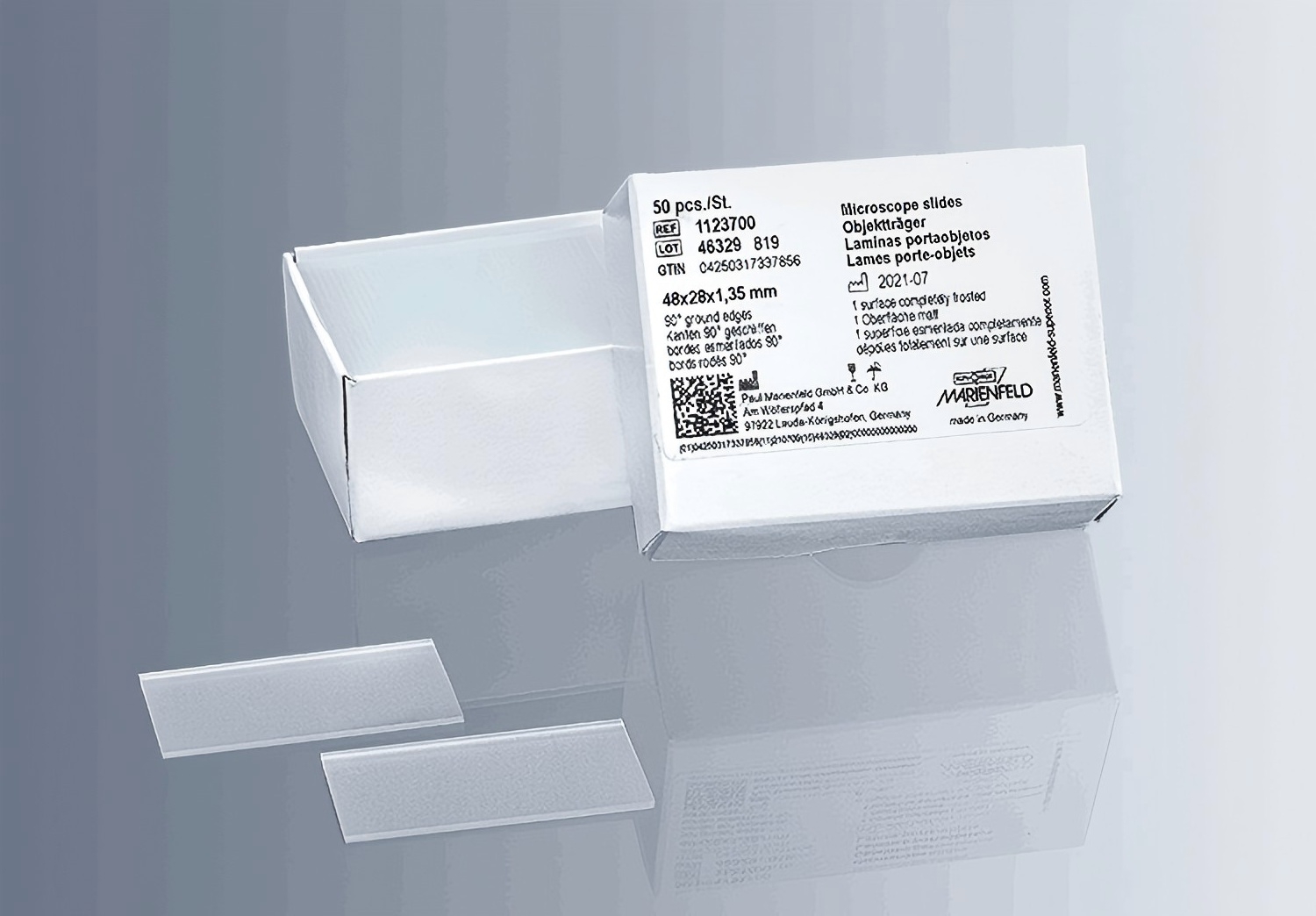 德国原装进口Marienfeld岩相分析载玻片48x28mm Microscopes slides special size 1103400、1123700 德国原装进口Marienfeld岩相分析载玻片48x28mm Microscopes slides special size 1103400、1123700