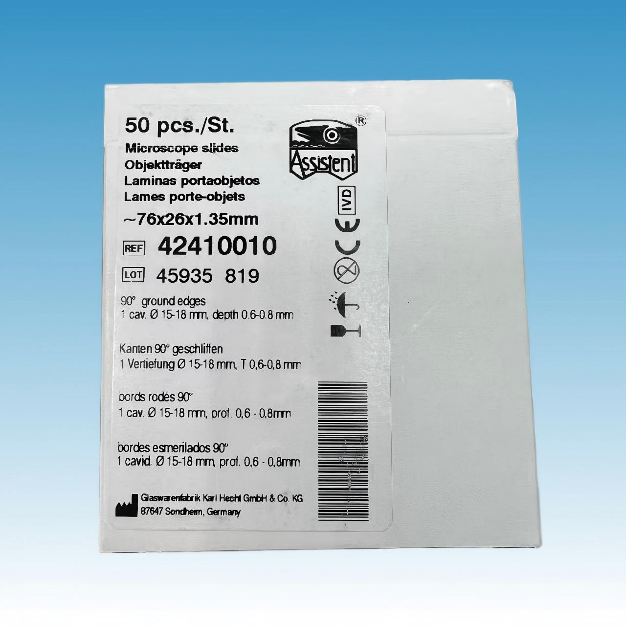 德国原装进口Assistent凹槽载玻片(单凹)Microscope slides Objektträger mit 1 Vertiefung 42410010 德国原装进口Assistent凹槽载玻片(单凹)Microscope slides Objektträger mit 1 Vertiefung 42410010
