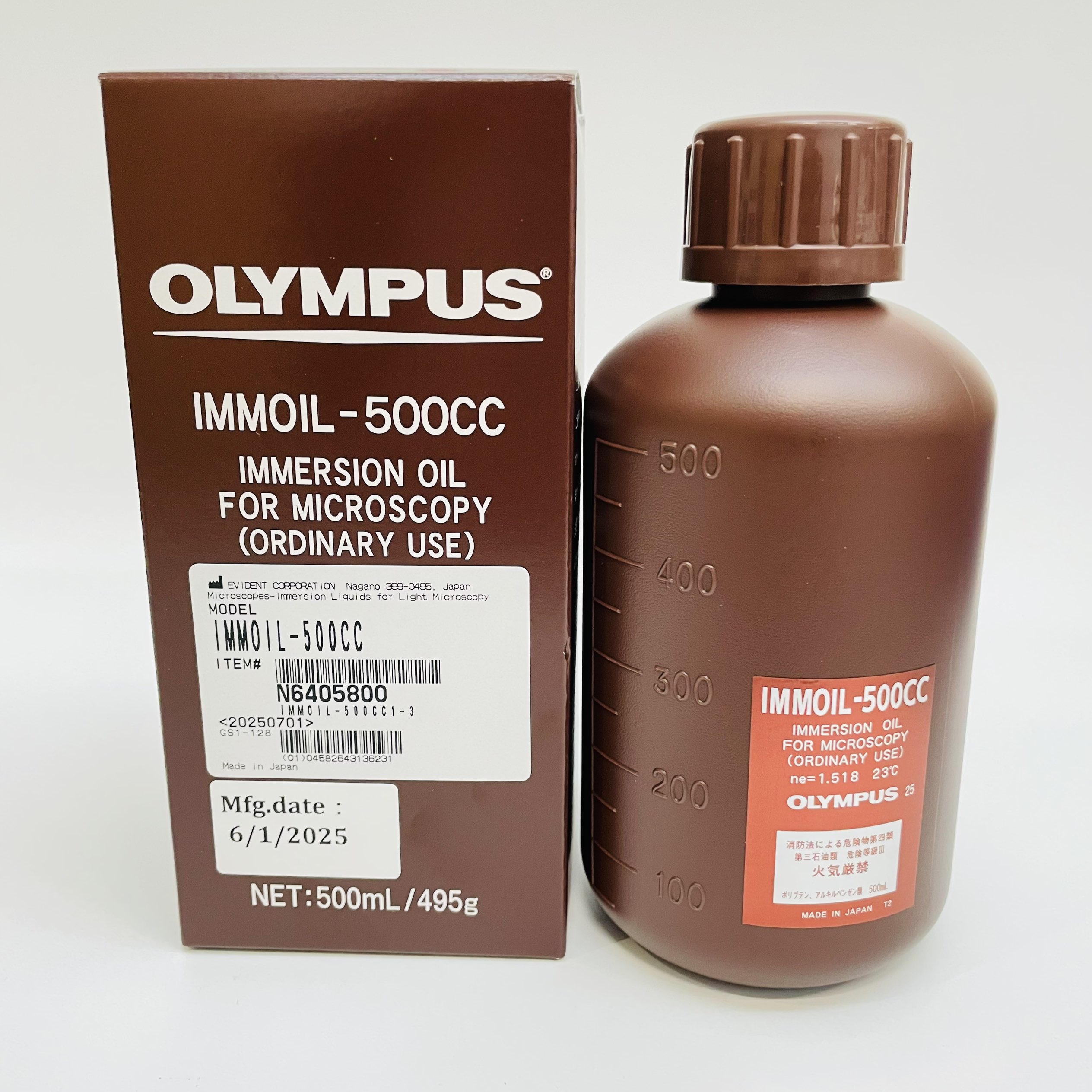 日本原装进口奥林巴斯Olympus香柏油/显微镜浸油IMMOIL-500CC Immersion Oil N6405800 日本原装进口奥林巴斯Olympus香柏油/显微镜浸油IMMOIL-500CC Immersion Oil N6405800